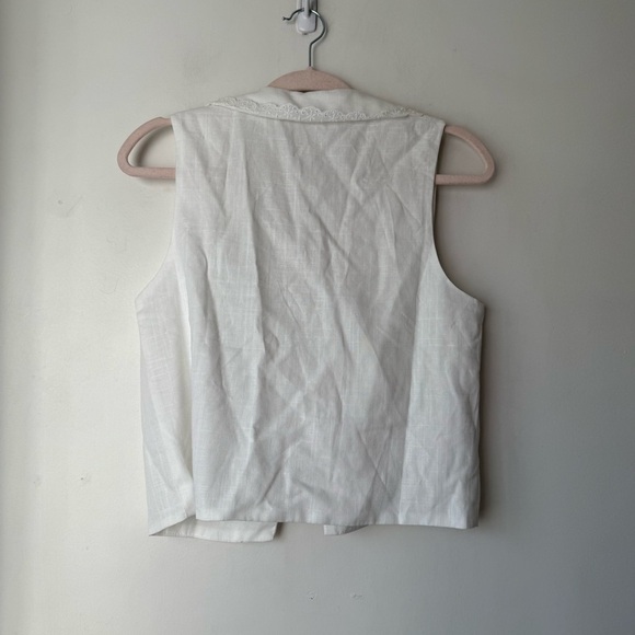 Princess Polly Haruka White Large Lace Trim Collar Tie Front Top 0 - Picture 9 of 9